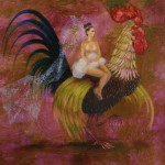 Girl and Cockerel by Desmond Shortt